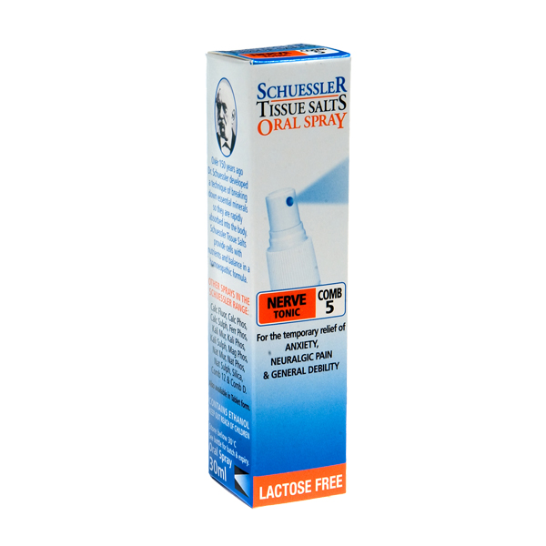 Schuessler Tissue Salts Comb 5 Nerve Tonic 30ml Oral Spray