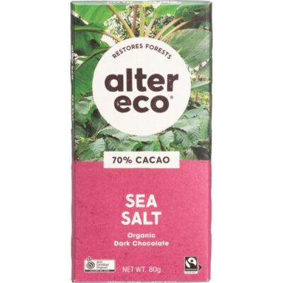 Alter Eco Deep Dark Sea Salt Organic Chocolate 80gm