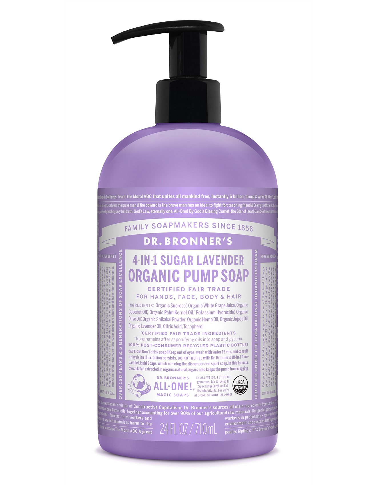 Dr Bronner's Organic Pump Soap Lavender 710ml