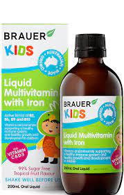 Brauer Kids Liquid Multivitamin + Iron 3 yrs + 200ml