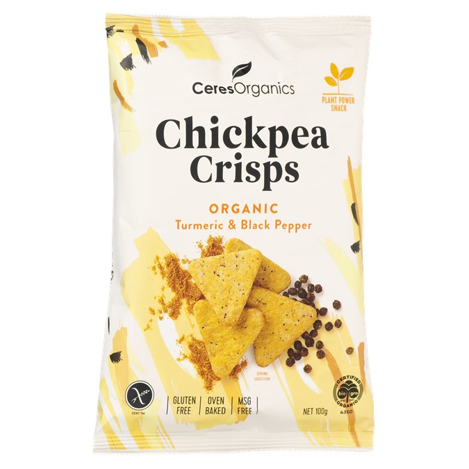 Ceres Organic Chickpea Crisps Turmeric & Black Pepper 100g