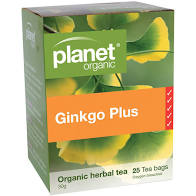 Planet Organic Ginkgo Plus Herbal 25 Tbgs