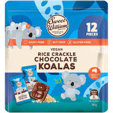 Sweet William Vegan Rice Crackle Chocolate Koalas 12piece pk