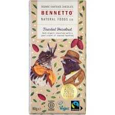 Bennetto Organic Dark Chocolate Toasted Hazelnut 80g