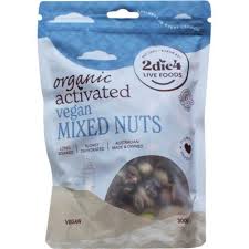 2 Die 4 Live Foods Organic Mixed Activated Vegan Nuts 300gm