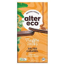 Alter Eco Chocolate Organic Salted Caramel Dark Truffle Thins 84gm