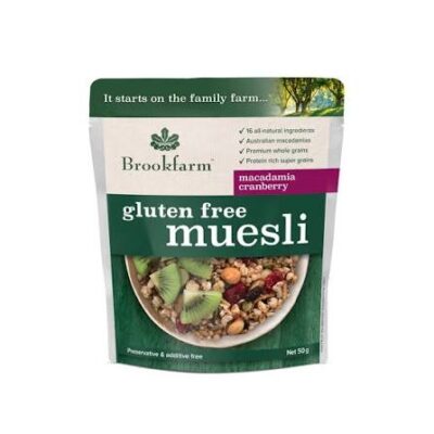 Brookfarm GF Macadamia Muesli Cranberry 350gm